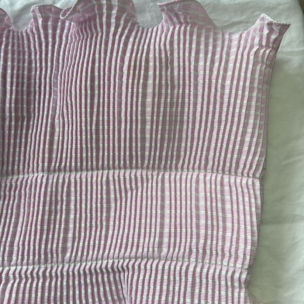 Potorsyn Pleated Ruffle Corset Style Cropped Top - Picture 2 of 7